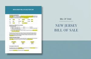 New Jersey Vehicle Bill of Sale Template