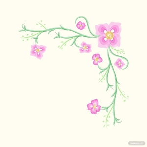 Watercolor Floral Border Vector