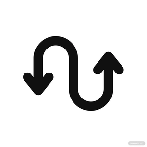 Double Sided Curved Arrow Vector