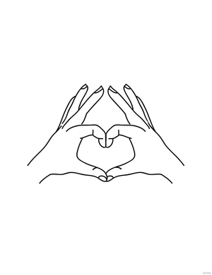 Simple Hand Heart Drawing