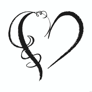 Fancy Swirl Heart Silhouette
