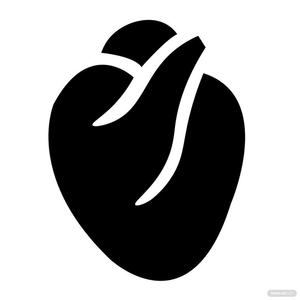 Simple Human Heart Silhouette