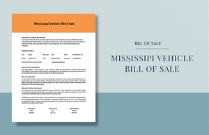 Mississippi Vehicle Bill Of Sale Template