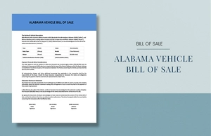 Alabama Vehicle Bill Of Sale Template