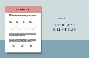 Utah Boat Bill Of Sale Template