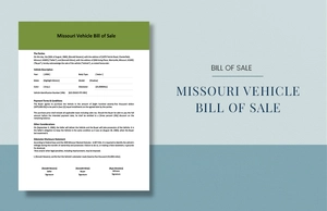 Missouri Vehicle Bill of Sale Template