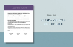 Alaska Vehicle Bill of Sale Template