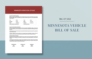 Minnesota Vehicle Bill of Sale Template