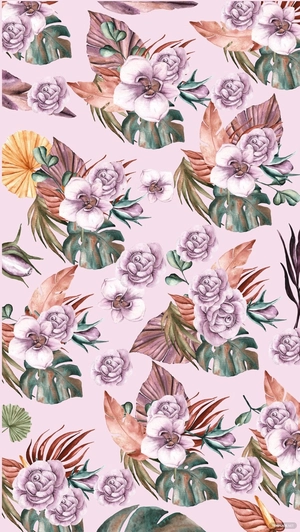 Watercolor Boho Floral Background