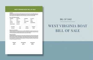West Virginia Boat Bill of Sale Template