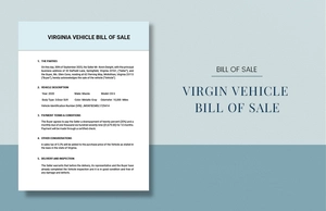West Virginia Vehicle Bill Of Sale Template