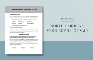 North Carolina Vehicle Bill Of Sale Template