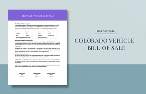 Colorado Vehicle Bill Of Sale Template