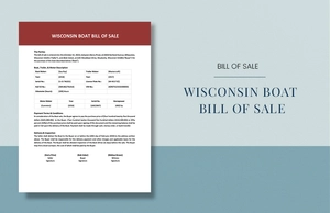 Wisconsin Boat Bill Of Sale Template
