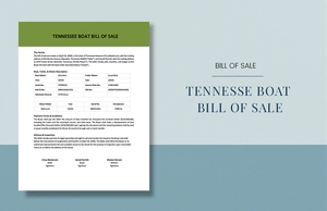 Tennessee Boat Bill Of Sale Template