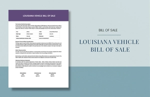 Louisiana Vehicle Bill Of Sale Template