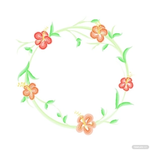 Watercolor Floral Wreath Vector