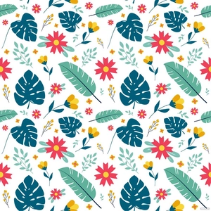 Tropical Floral Pattern Vector