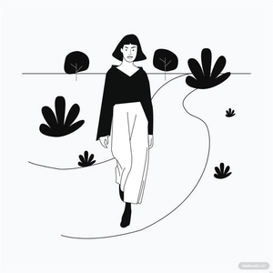 Black And White Fashion Illustration