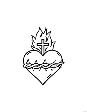 Sacred Heart Pencil Drawing