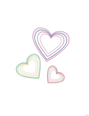 Colored Heart Pencil Drawing