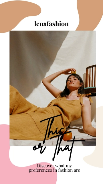 Free Fashion This Or That Instagram Story Template to Edit Online
