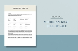 Michigan Boat Bill of Sale Template