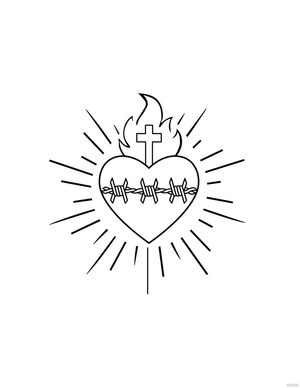 Easy Sacred Heart Drawing