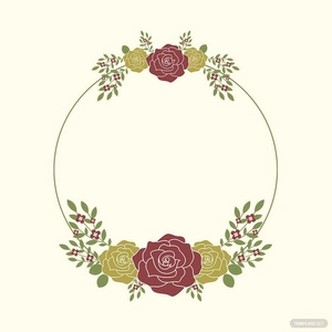 Rustic Floral Wreath Vector