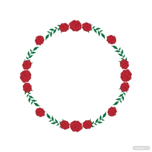 Round Floral Wreath Vector