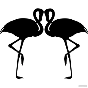 Flamingo Heart Silhouette