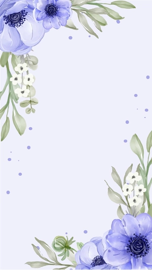 Watercolor Purple Floral Background