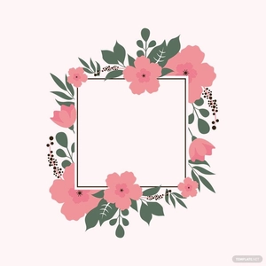 Rectangle Floral Frame Vector