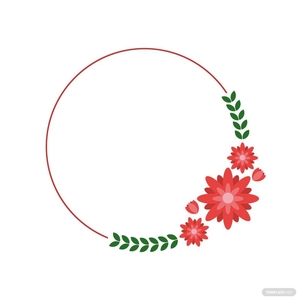 Floral Circle Frame Vector