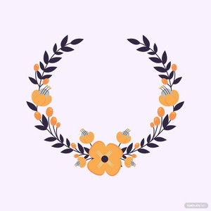 Floral Half Wreath Vector