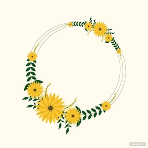 Spring Floral Wreath Vector