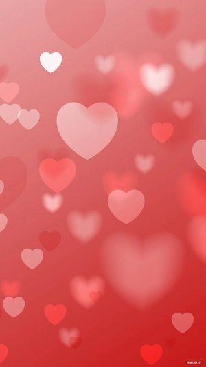 Red Bokeh Heart Background