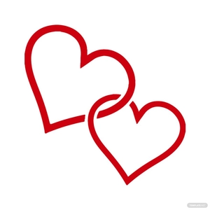 Red Double Heart Silhouette