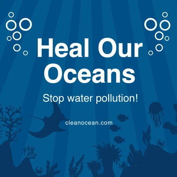 Free Ocean Pollution Awareness Instagram Post Template to Edit Online