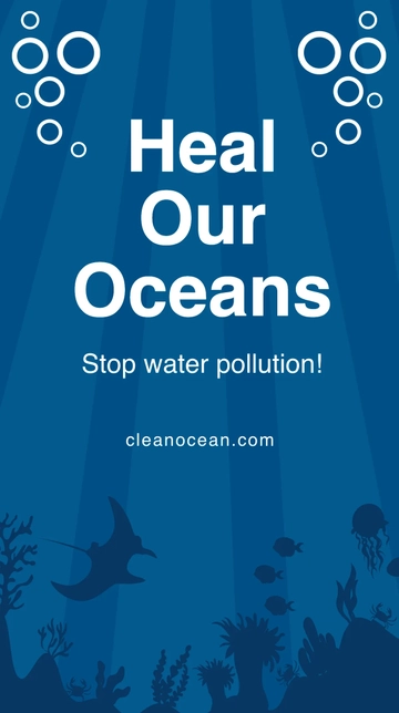 Free Ocean Pollution Awareness Instagram Story Template to Edit Online
