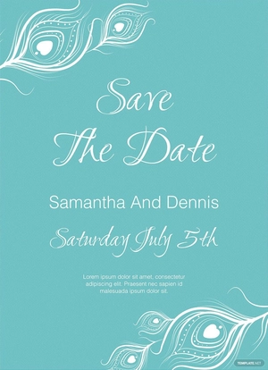 Elegant Peacock Wedding Invitation Template