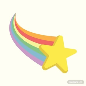 Rainbow Shooting Star Vector