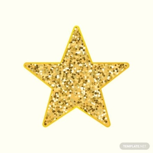 Glittery Gold Star Vector