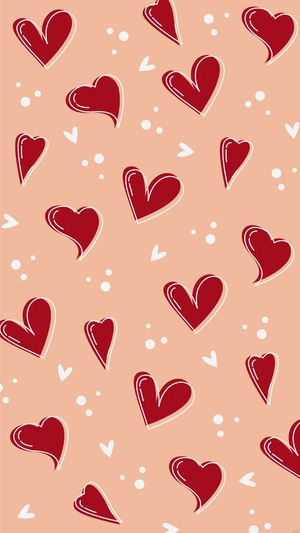 Red And White Heart Background