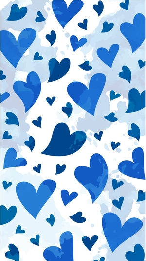 Watercolor Blue Heart Background