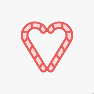 Candy Cane Heart Clipart