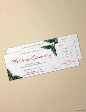 Christmas Raffle Promo Ticket Template