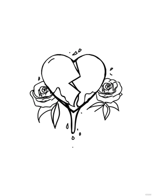 Bleeding Heart And Rose Drawing