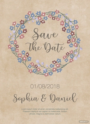 Classic Rustic Wedding Invitation Template