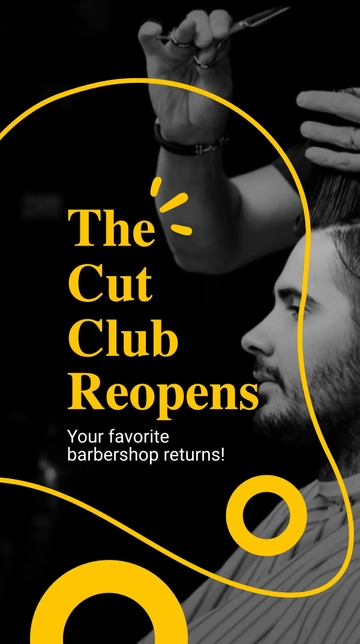 Free Barber Shop Reopening Instagram Story Template to Edit Online
